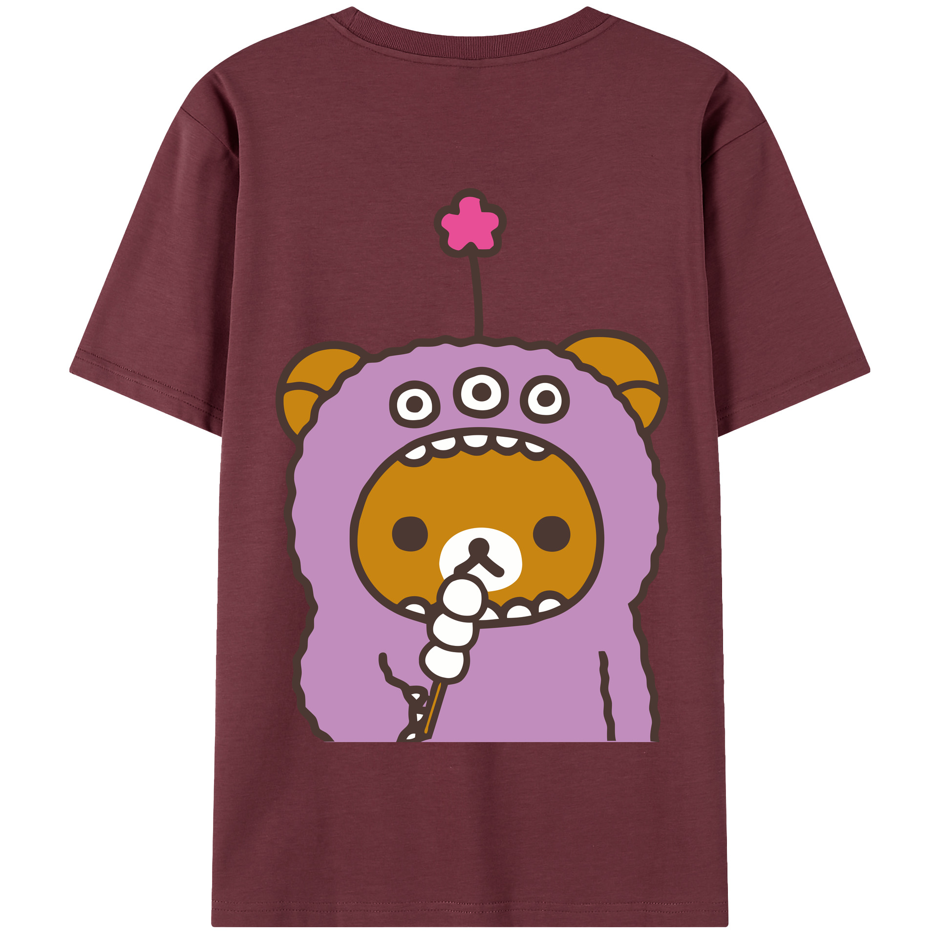 （画像用） リラックマ リラックマ キイロイトリ Rilakkuma Korilakkuma Kiiroitori 綿100％半袖Tシャツ（背面プリント）